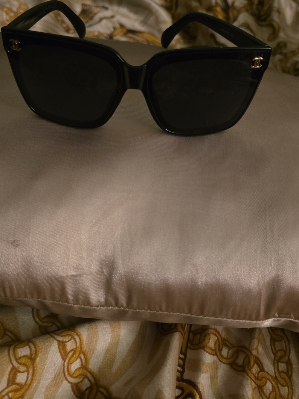 Classic Black Women's Sunglasses with Gold Accent